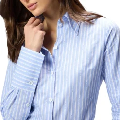 Camicia donna in cotone a righe con logo