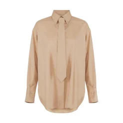Camicia donna in cotone con cravatta