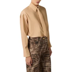 Camicia donna in cotone con cravatta