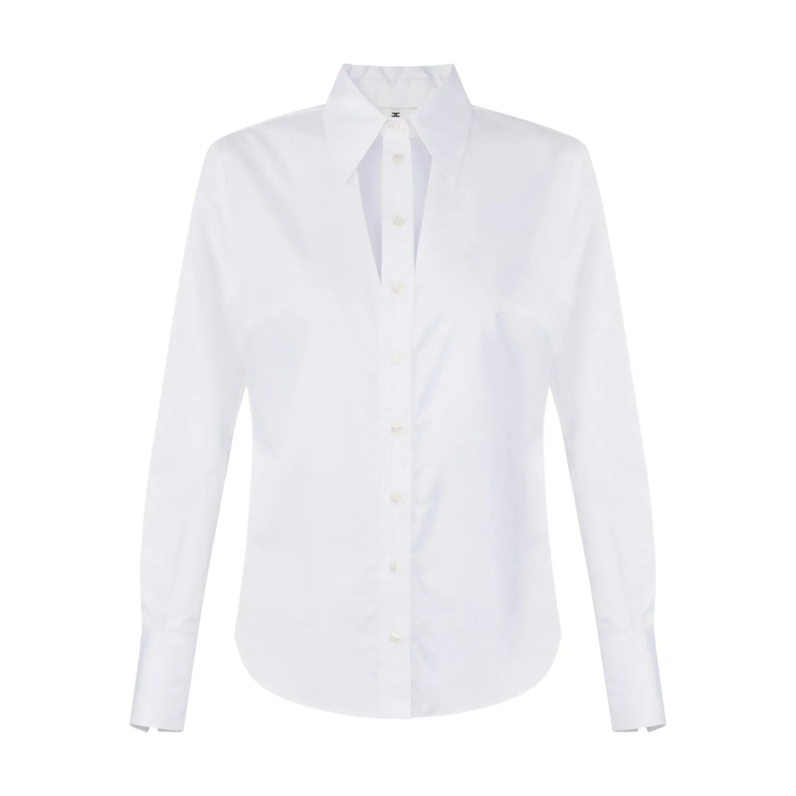 Camicia donna in cotone con cut-out e ricami
