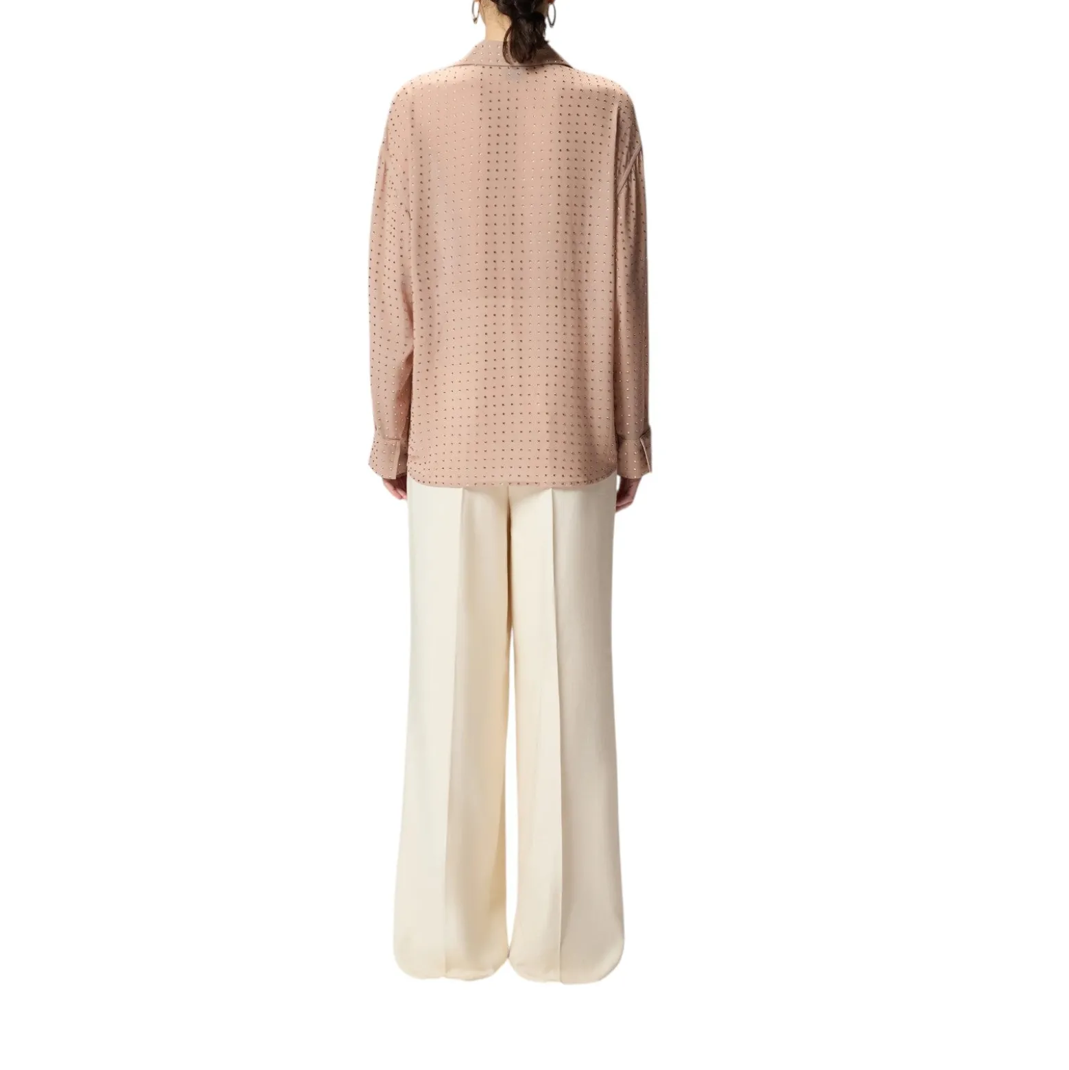 Camicia donna in georgette con strass