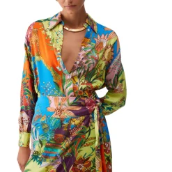 Camicia donna in raso stampato