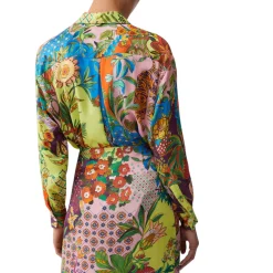 Camicia donna in raso stampato