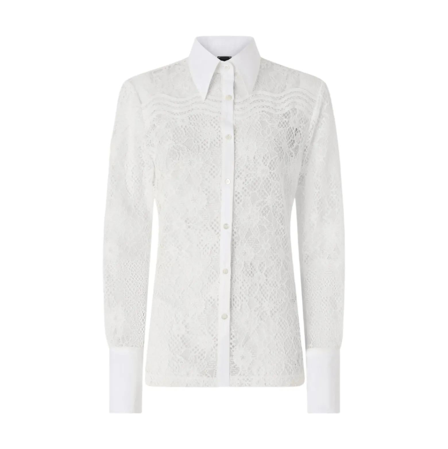 Camicia donna in tulle e pizzo