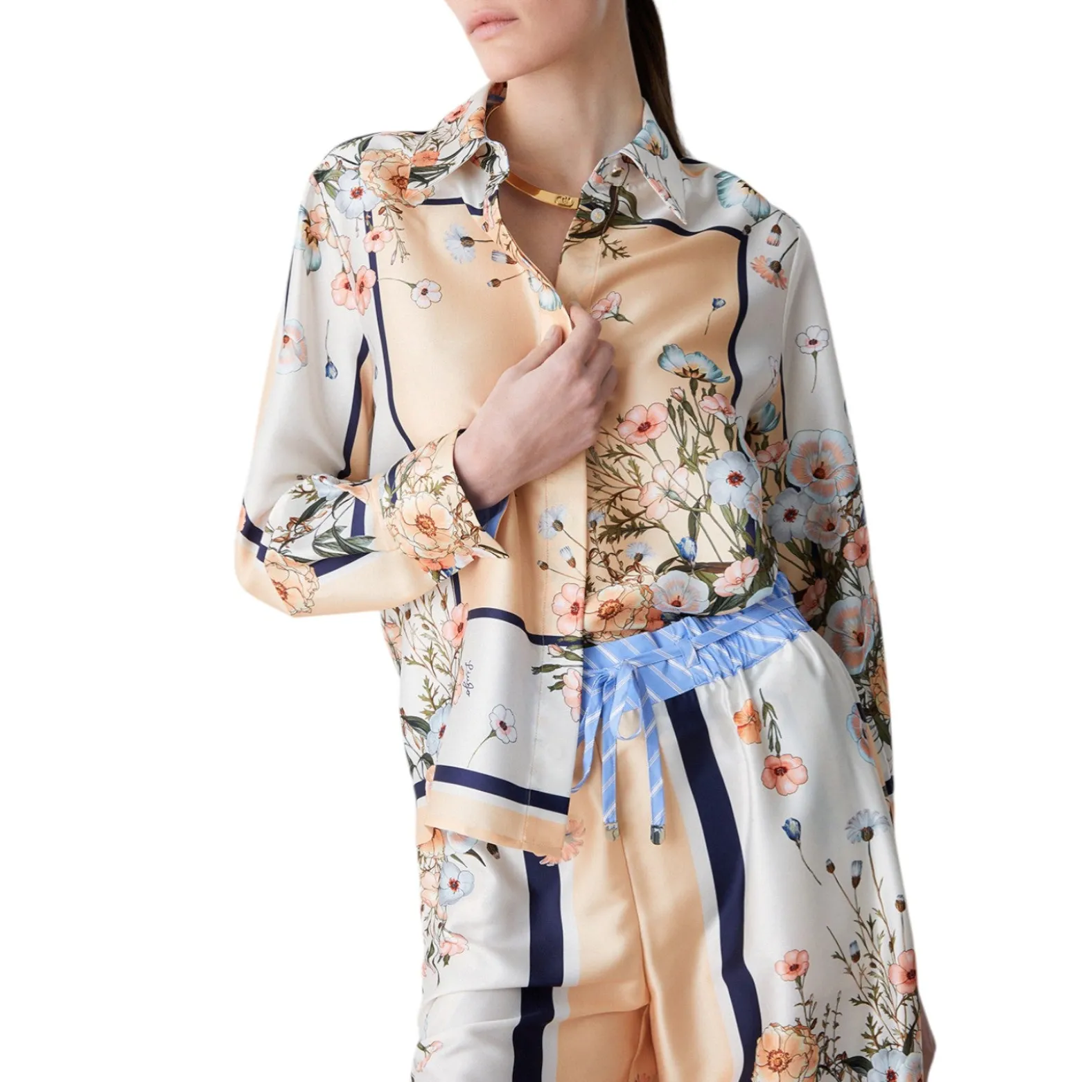 Camicia donna in twill stampato