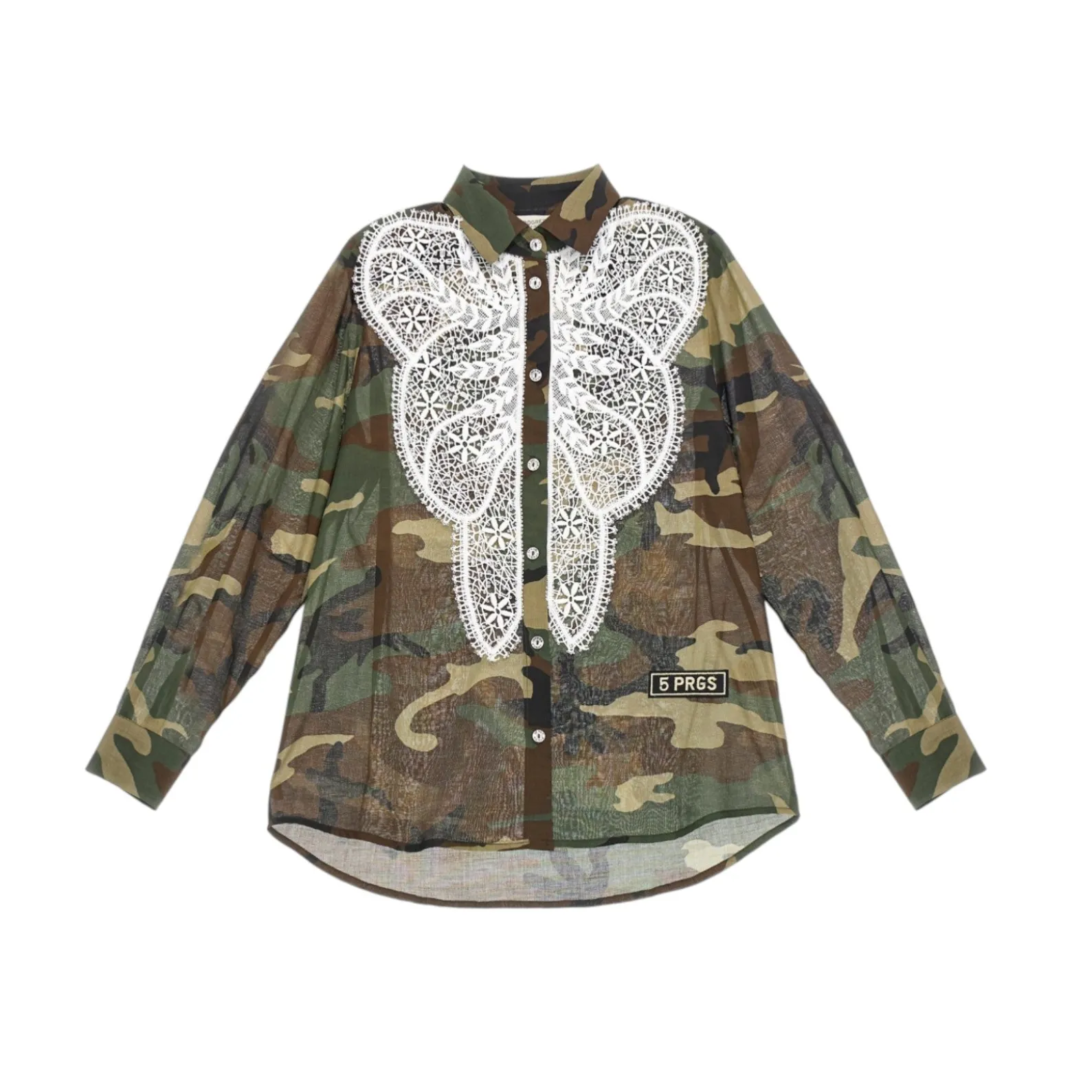 Camicia donna Military con pizzo