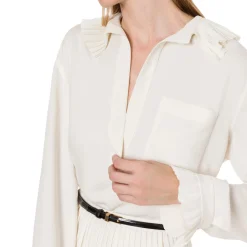 Camicia donna oversize in crêpe fluido