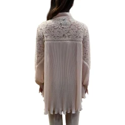 Camicia donna plissettata con pizzo