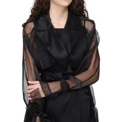 Cappotto donna con cintura in seta