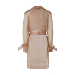 Cappotto donna con cintura in seta