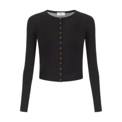 Cardigan donna in jersey leggero con logo ricamato