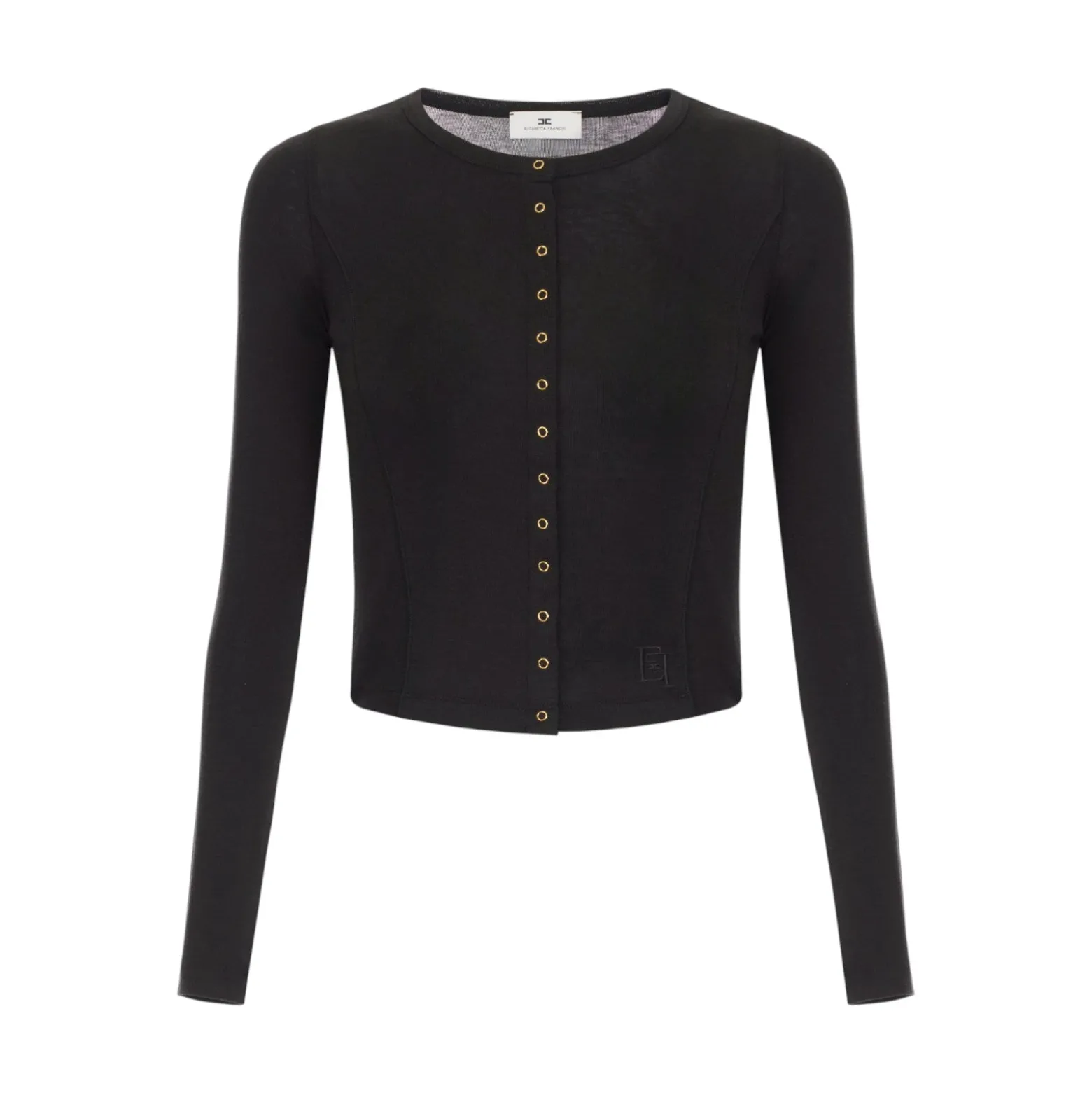 Cardigan donna in jersey leggero con logo ricamato
