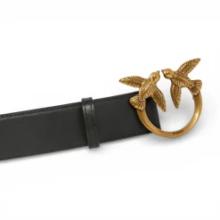 Cintura alta Love Birds in pelle 4cm