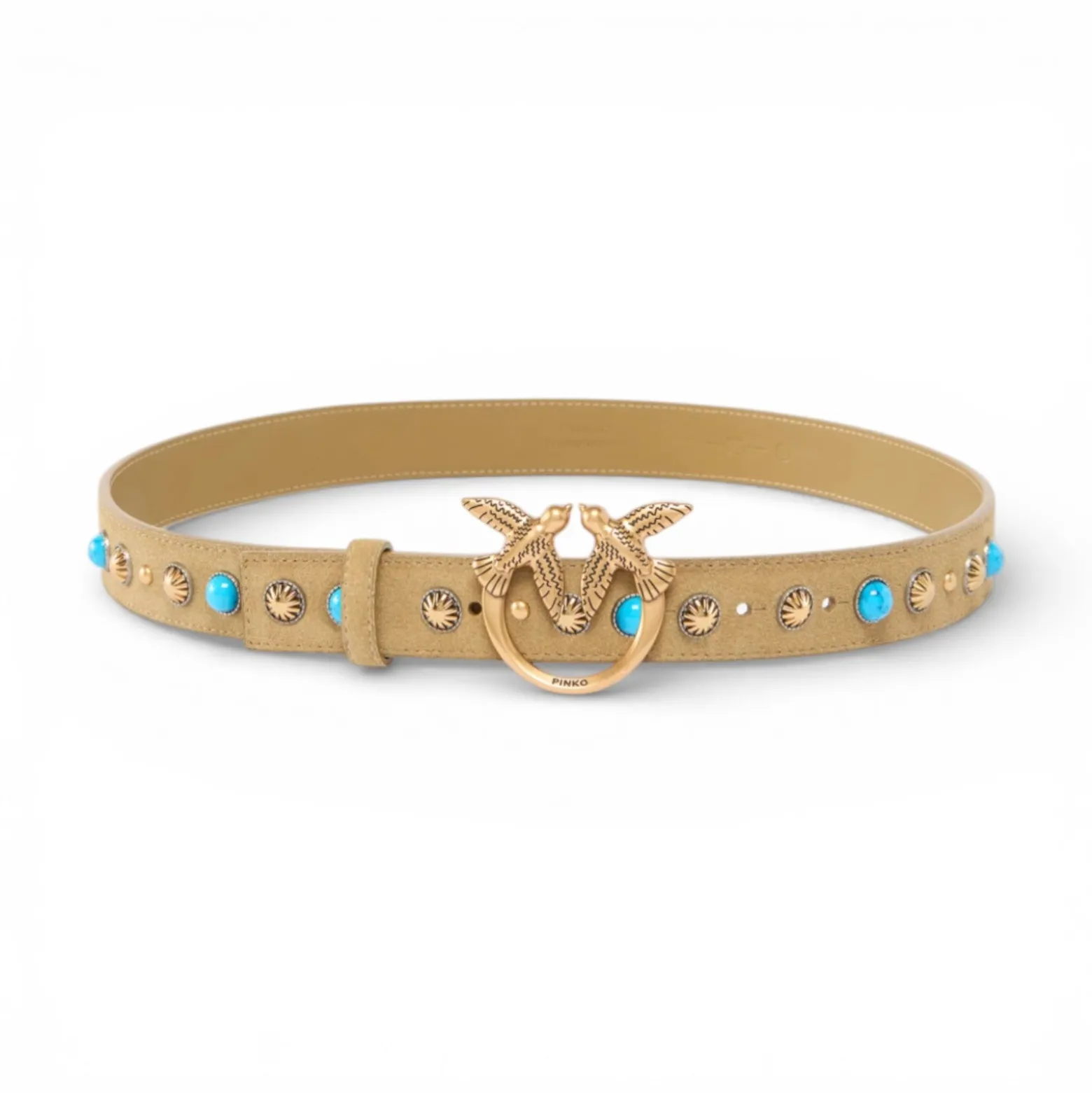 Cintura donna in suede con borchie 3 cm