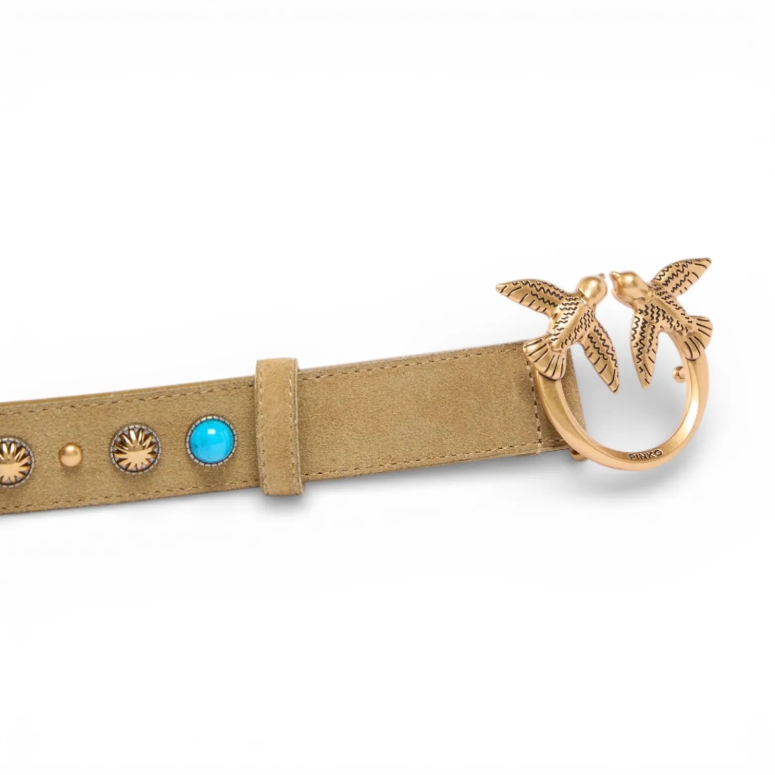 Cintura donna in suede con borchie 3 cm