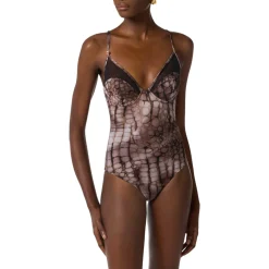 Costume donna intero con stampa alligatore