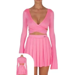 Crop top manica lunga donna