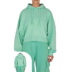 Felpa crop con cappuccio donna