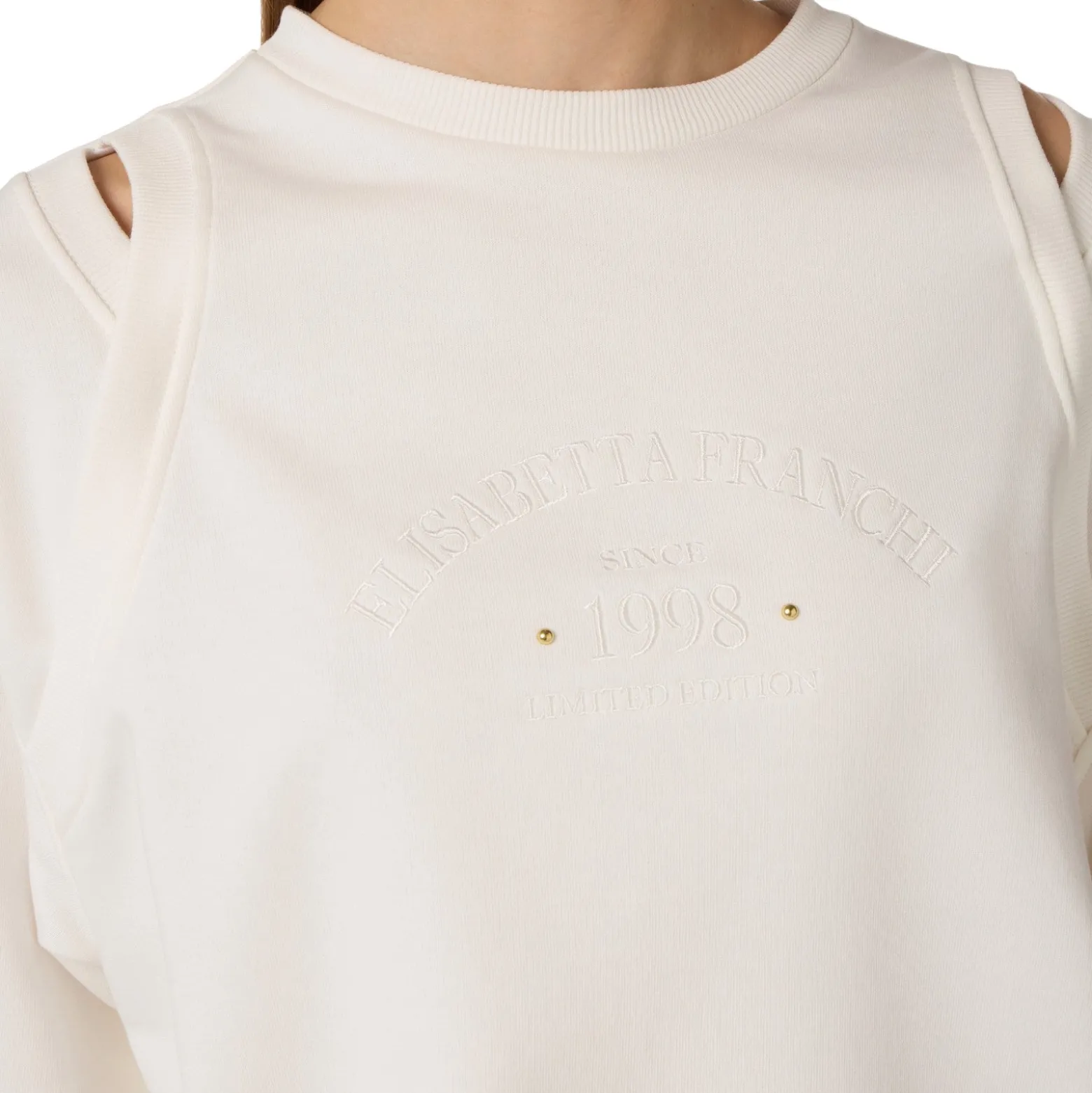 Felpa donna in jersey con cut-out