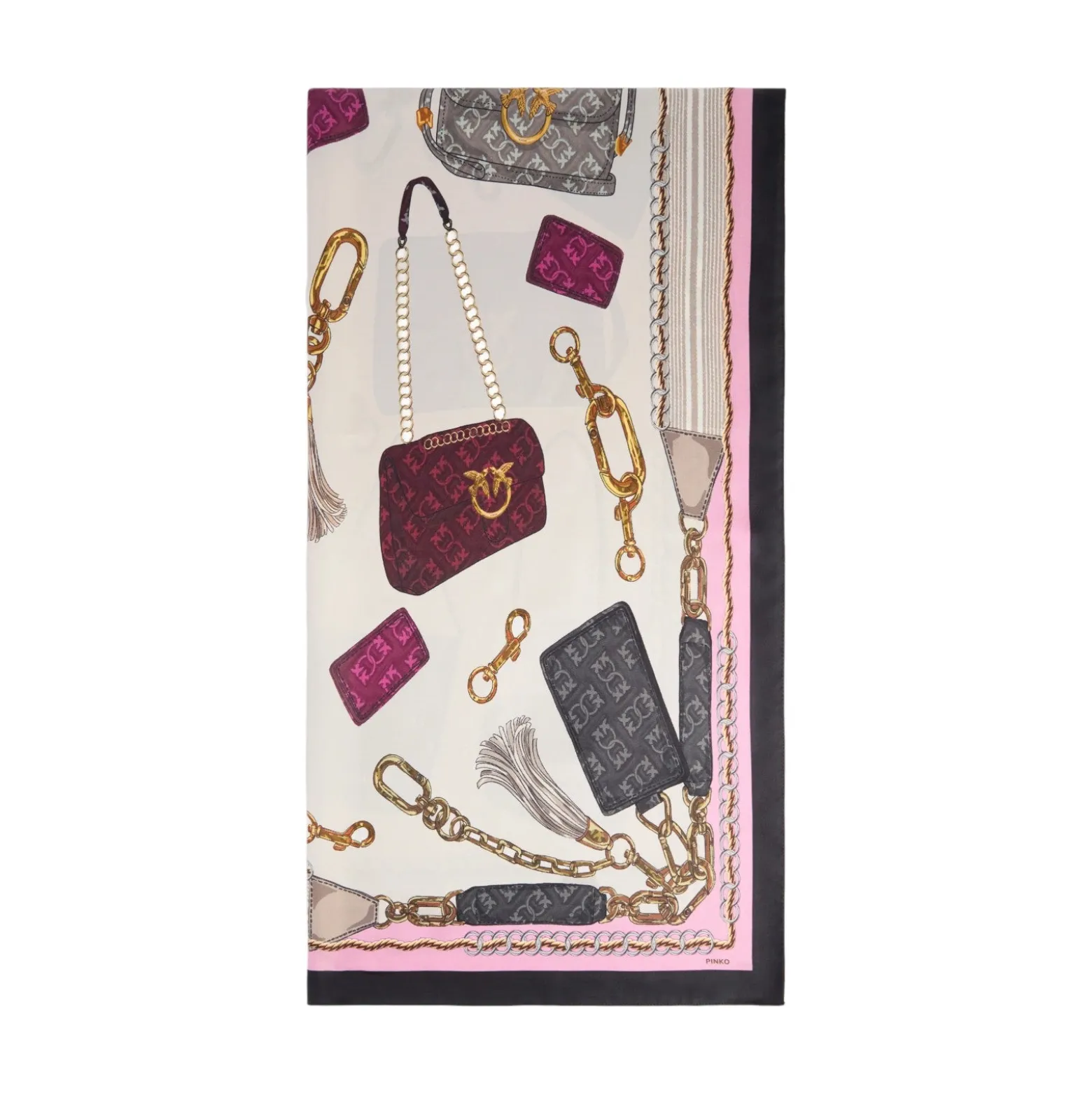 Foulard donna con stampa borse