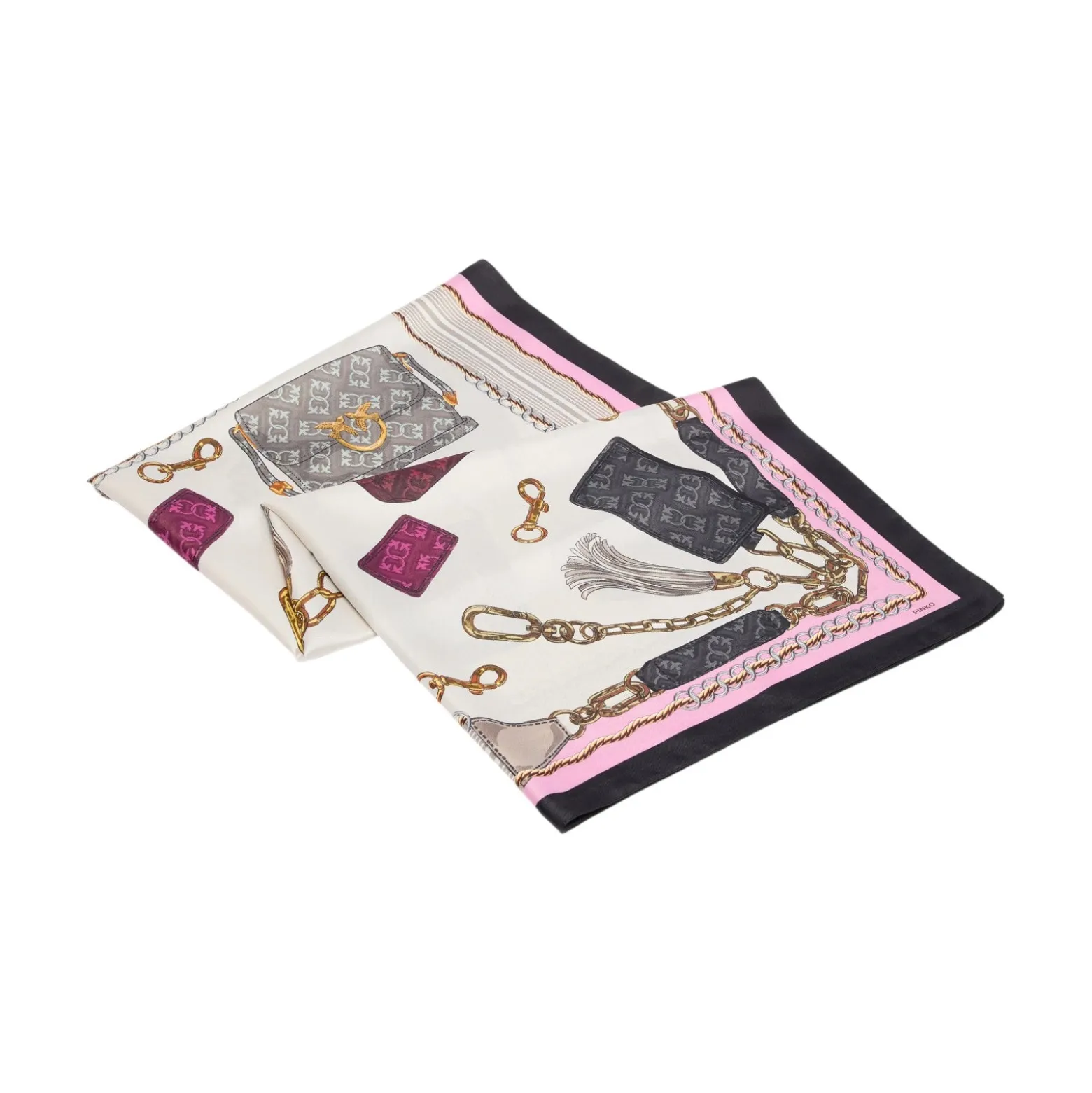 Foulard donna con stampa borse