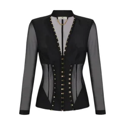 Giacca donna bustier in tessuto bielastico e tulle