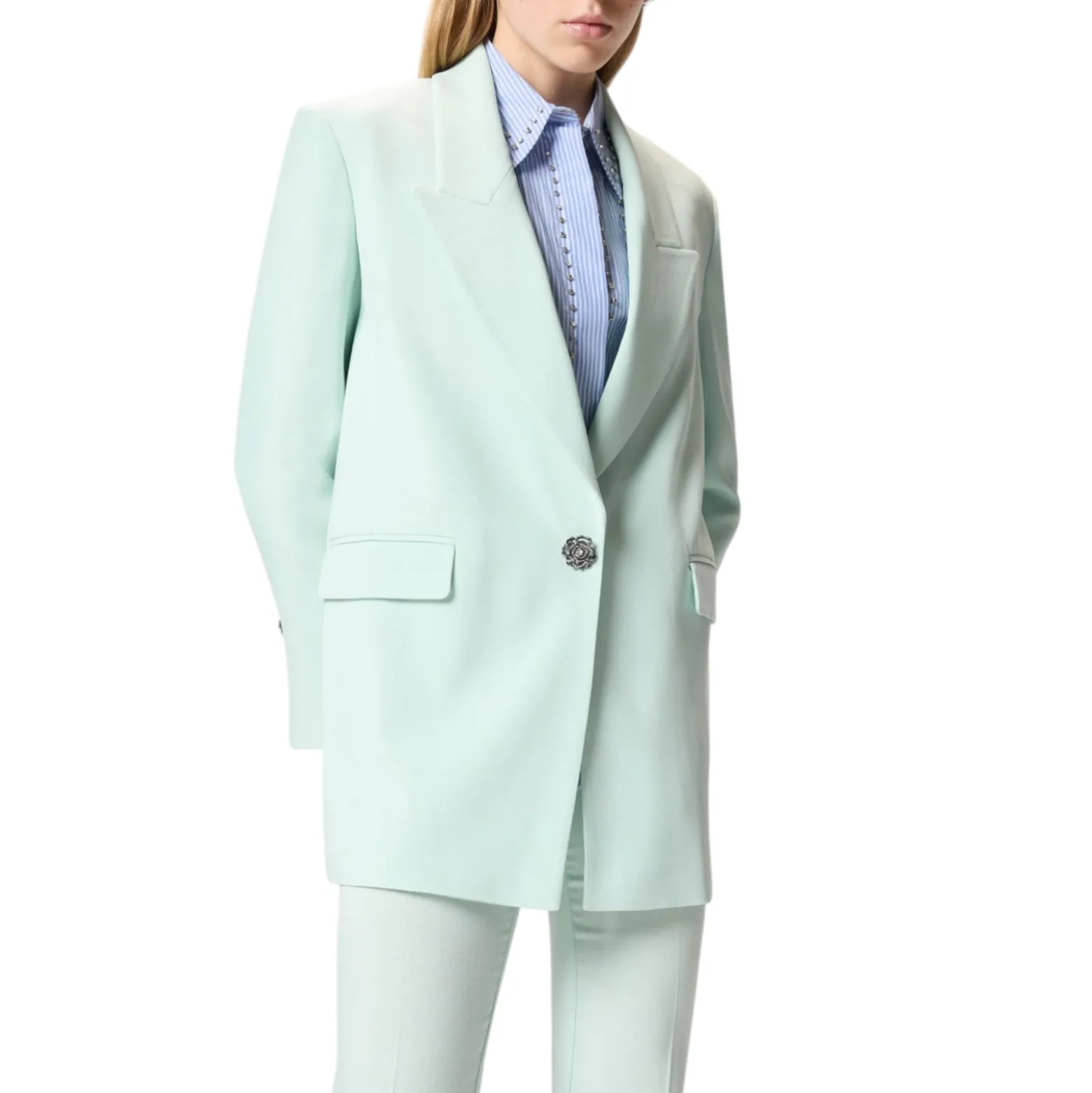 Giacca donna con bottoni rose gioiello