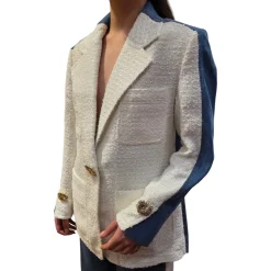 Giacca donna con dettagli in denim