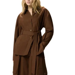 Giacca donna in cotone con cintura