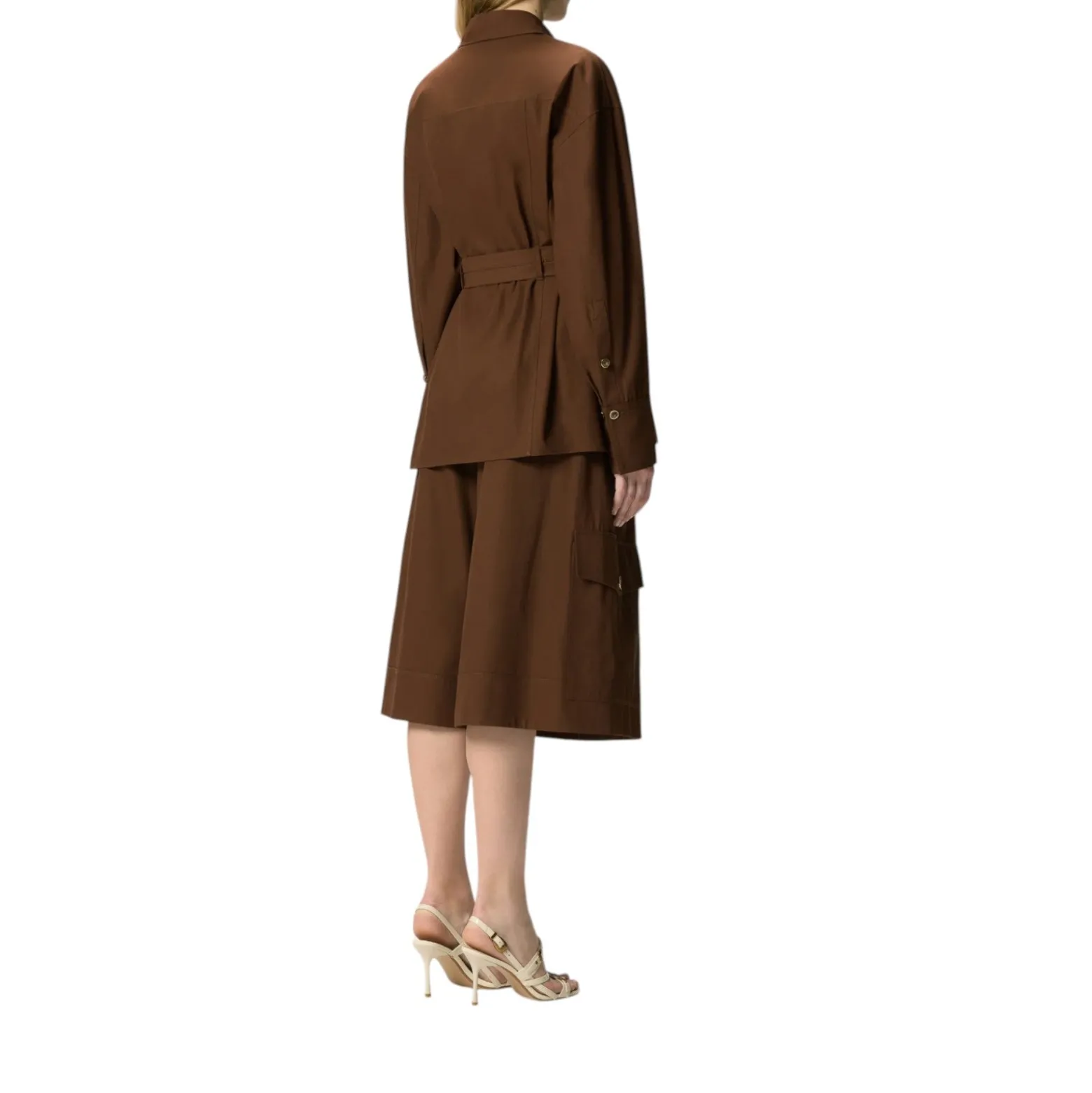 Giacca donna in cotone con cintura