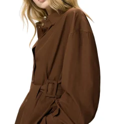Giacca donna in cotone con cintura
