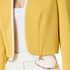 Giacca donna in crêpe leggero con piping 3D