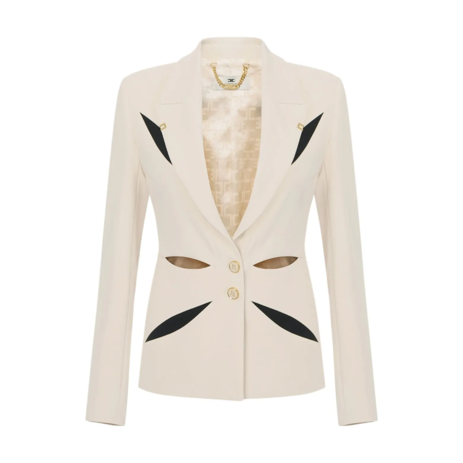 Giacca donna in crêpe leggero con cut-out bicolore