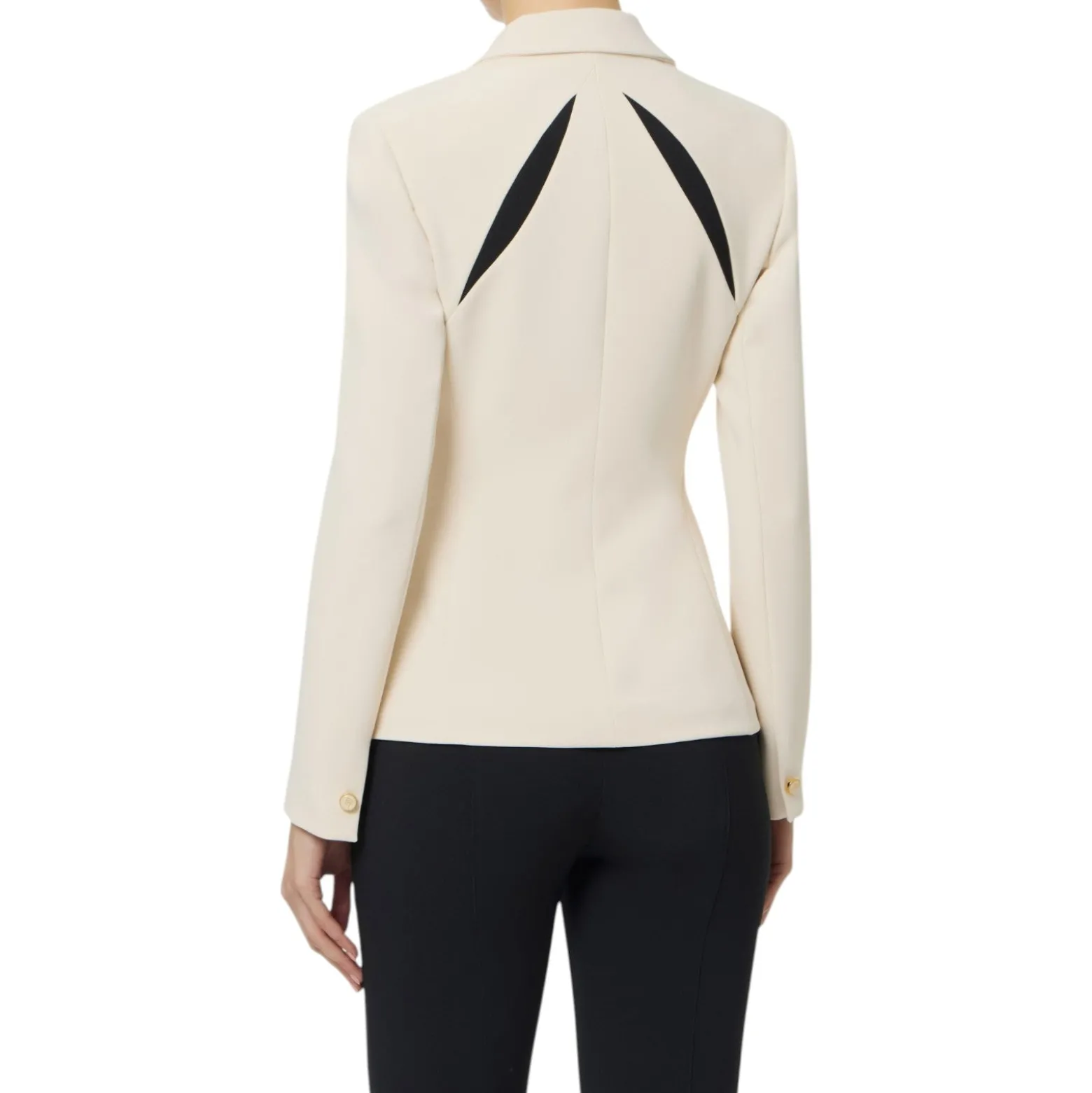 Giacca donna in crêpe leggero con cut-out bicolore