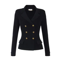 Giacca donna in maglia con bottoni gioiello