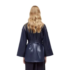 Giacca donna in pelle con cintura