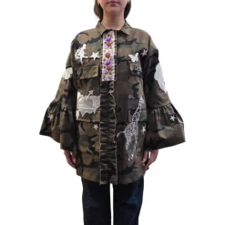 Giacca donna military green