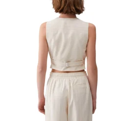 Gilet donna gessato con ricami gioiello