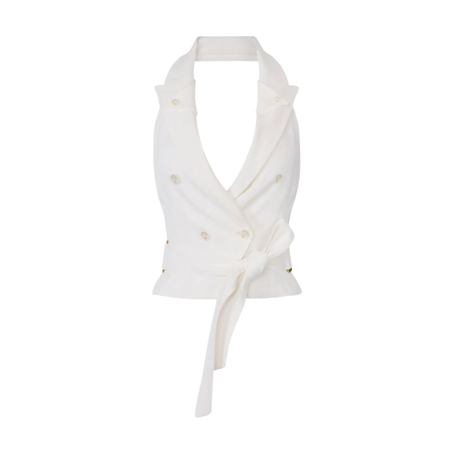Gilet donna in gabardina con cintura
