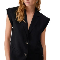 Gilet donna in misto lino