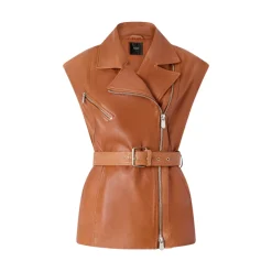 Gilet donna stile biker in pelle