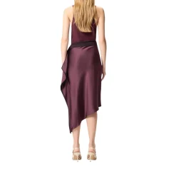 Gonna donna longuette asimmetrica in satin