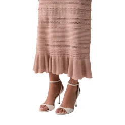 Gonna donna lunga in maglia traforata