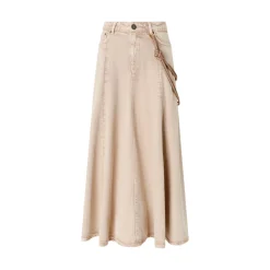 Gonna donna midi in denim con corda gioiello