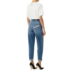 Jeans donna a ovetto con lucchetto gioiello