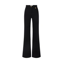 Jeans donna a palazzo con dettaglio logo