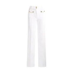 Jeans donna a vita alta avorio
