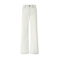 Jeans donna con vita risvoltabile a contrasto