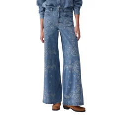 Jeans donna flare con ricami