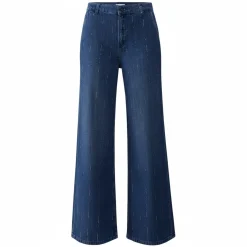 Jeans donna flare con strass
